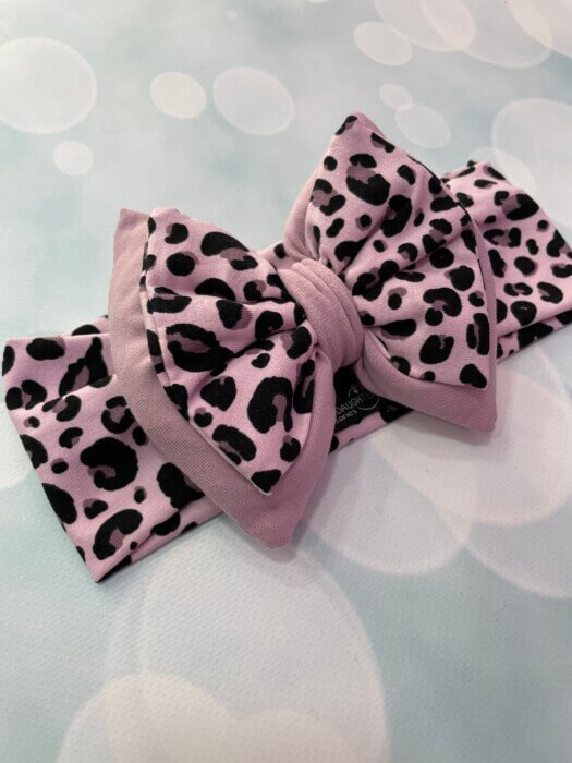 Pink lila double bow