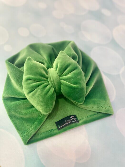 Green velvet turban