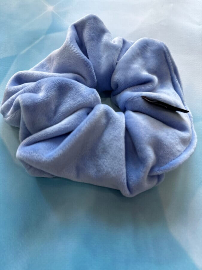 Pastel baby blue scrunchie