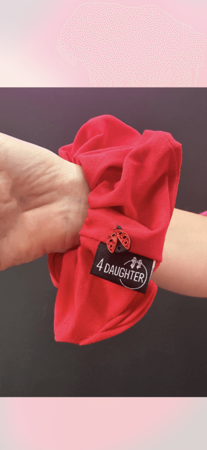 Red ladybug scrunchie