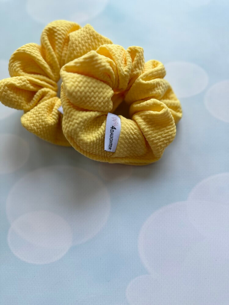 Yellow mini ruffles scrunchies