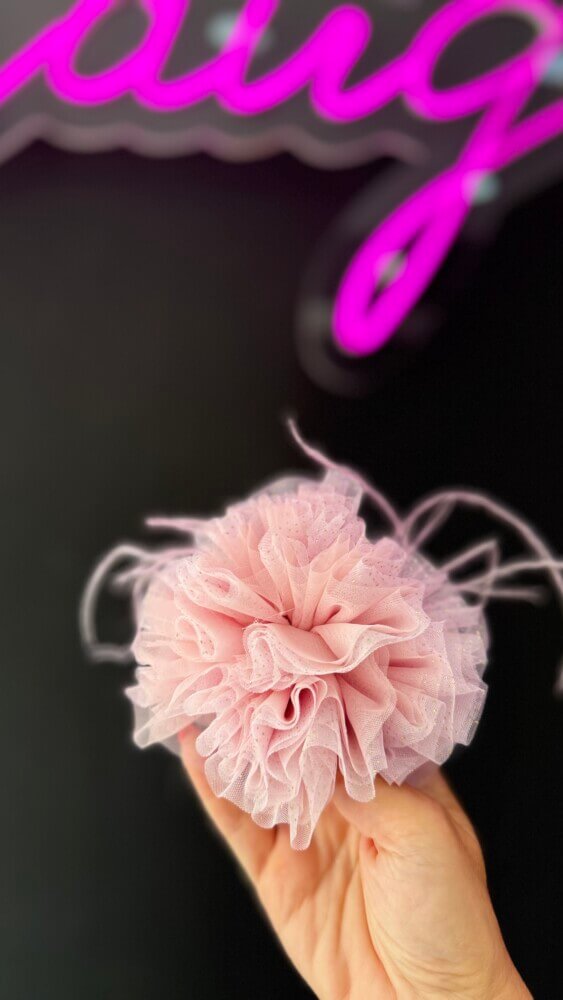 Βαby pink τούλινο λουλούδι
