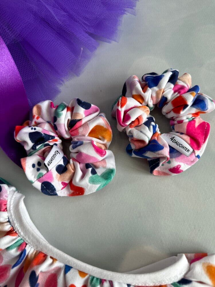 Hearts mini scrunchies