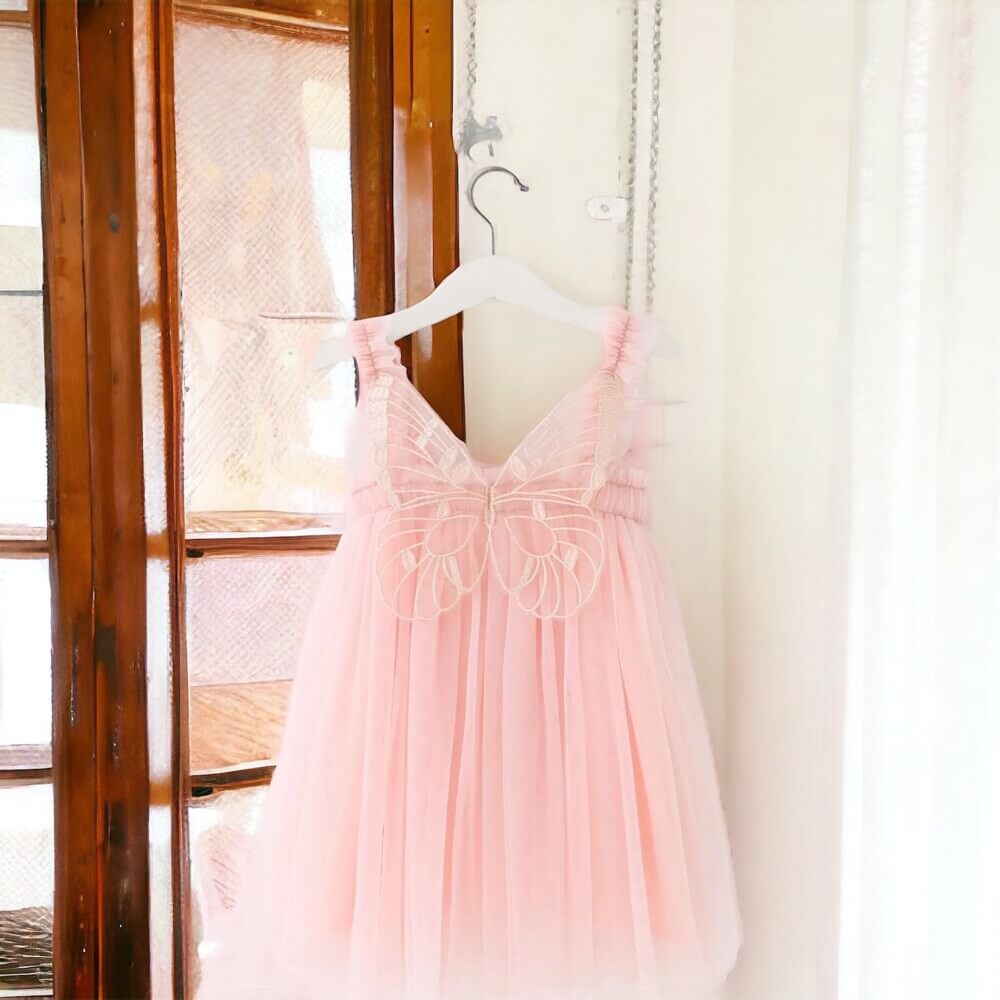 Pink/peach  butterfly dress