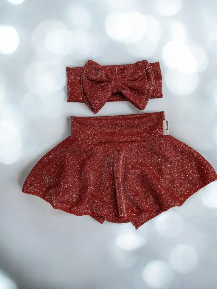 Red glitter skirty shorts