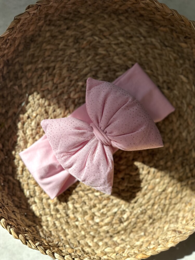 Baby pink glitter bow