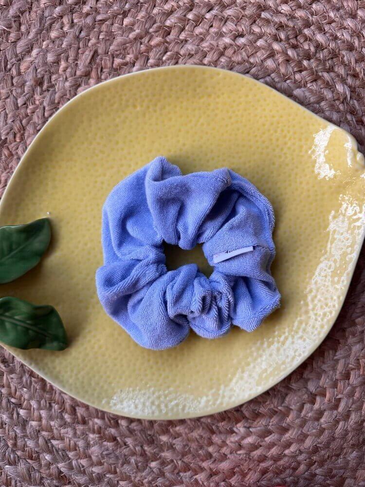 Baby blue towel scrunchie