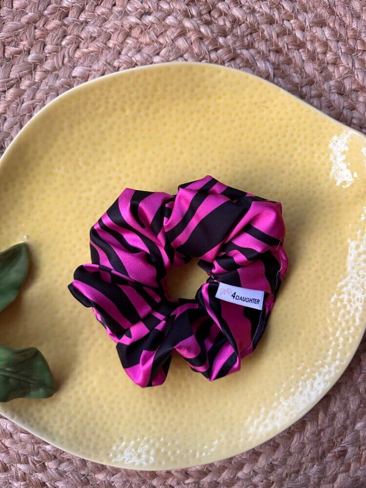 Zebra pink scrunchie