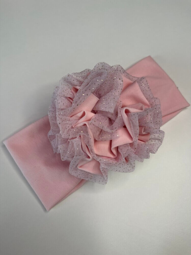 Baby pink κορδέλα με λουλούδι