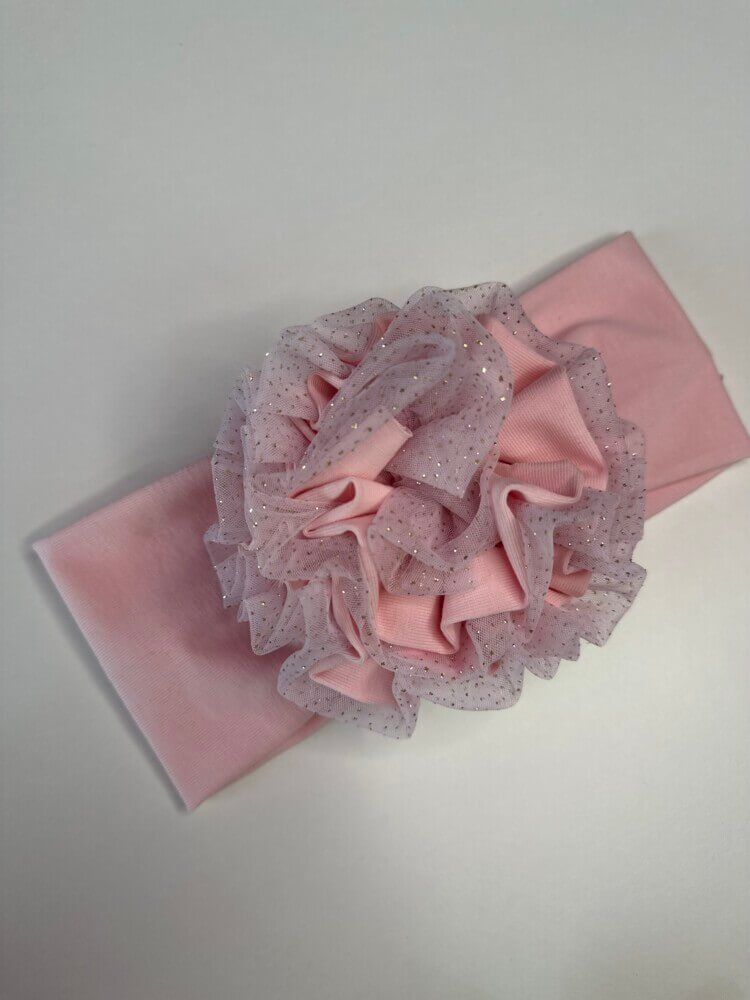 Baby pink κορδέλα με λουλούδι