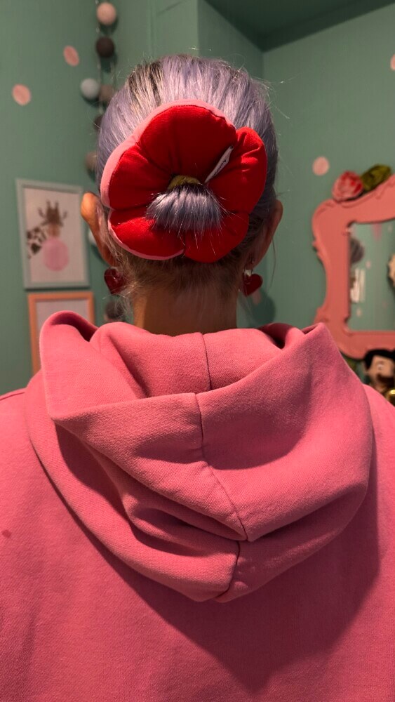 Λουλουδένιο Κόκκινο/ροζ scrunchie
