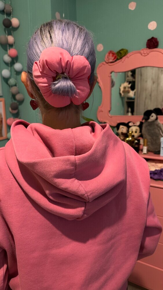 Λουλουδένιο Κόκκινο/ροζ scrunchie
