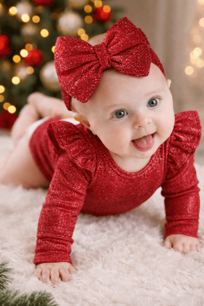 Κορμάκι Glitter red