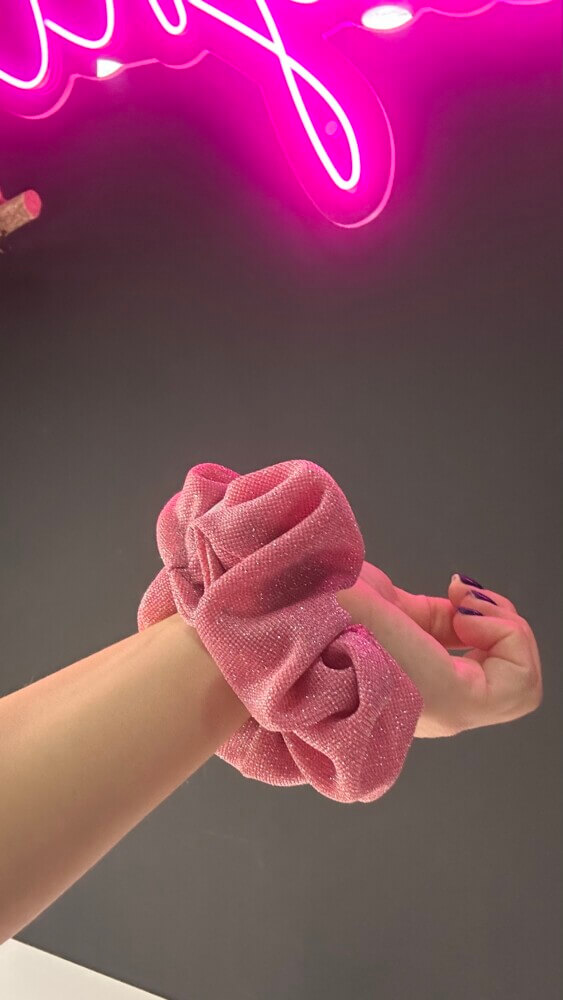 Scrunchie glitter pink