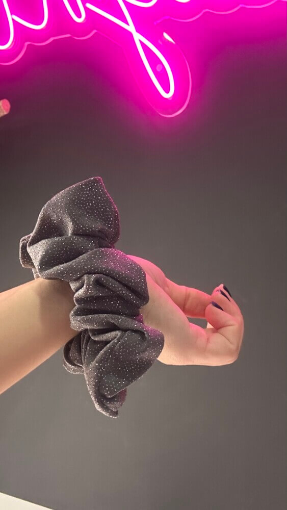 Scrunchie glitter grey