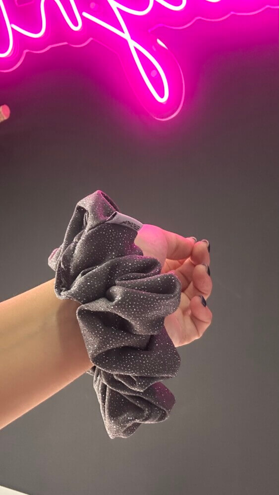 Scrunchie glitter grey