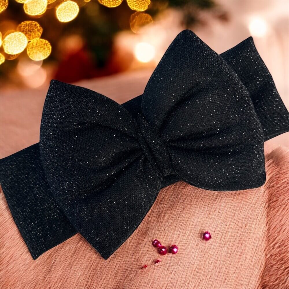 Κορδέλα glitter μαύρο