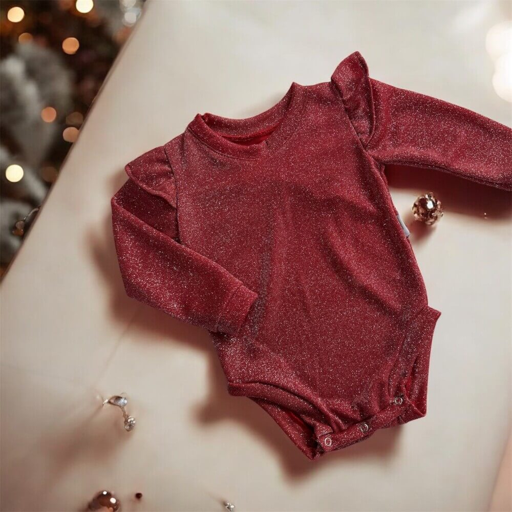 Κορμάκι Glitter red