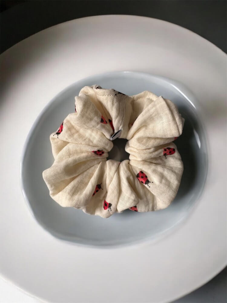 Ladybug scrunchie