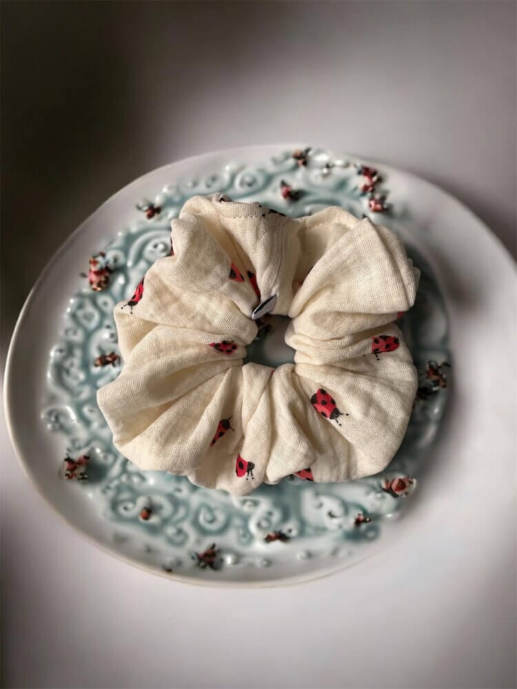 Ladybug scrunchie