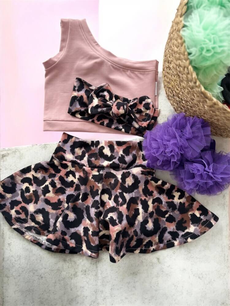 Lila leopard σετάκι