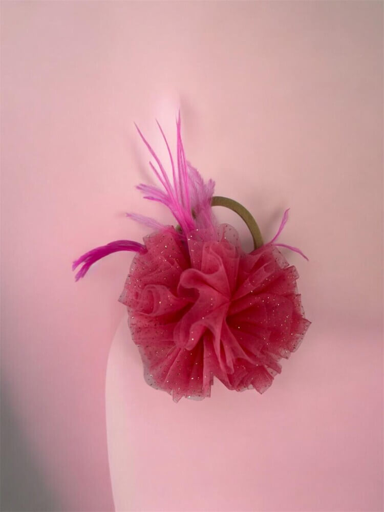 Extreme pink λουλούδι με πούπουλα(φούξια)