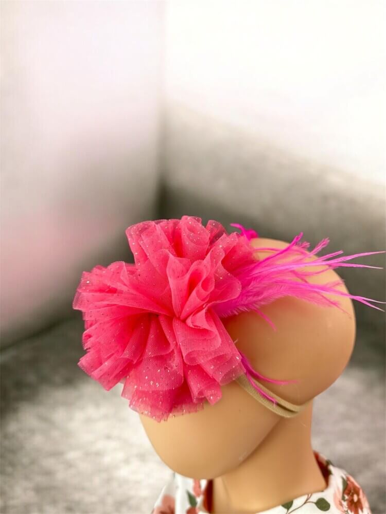 Extreme pink λουλούδι με πούπουλα(φούξια)