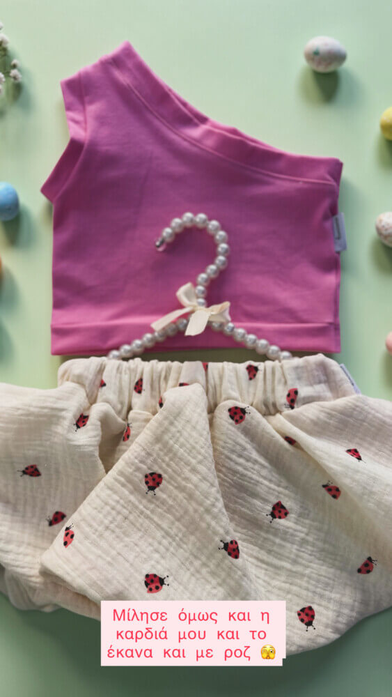 Ladybug balloon slirt pink