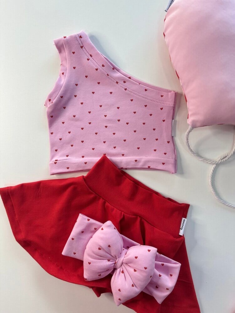 Red hearts crop σετάκι♥️