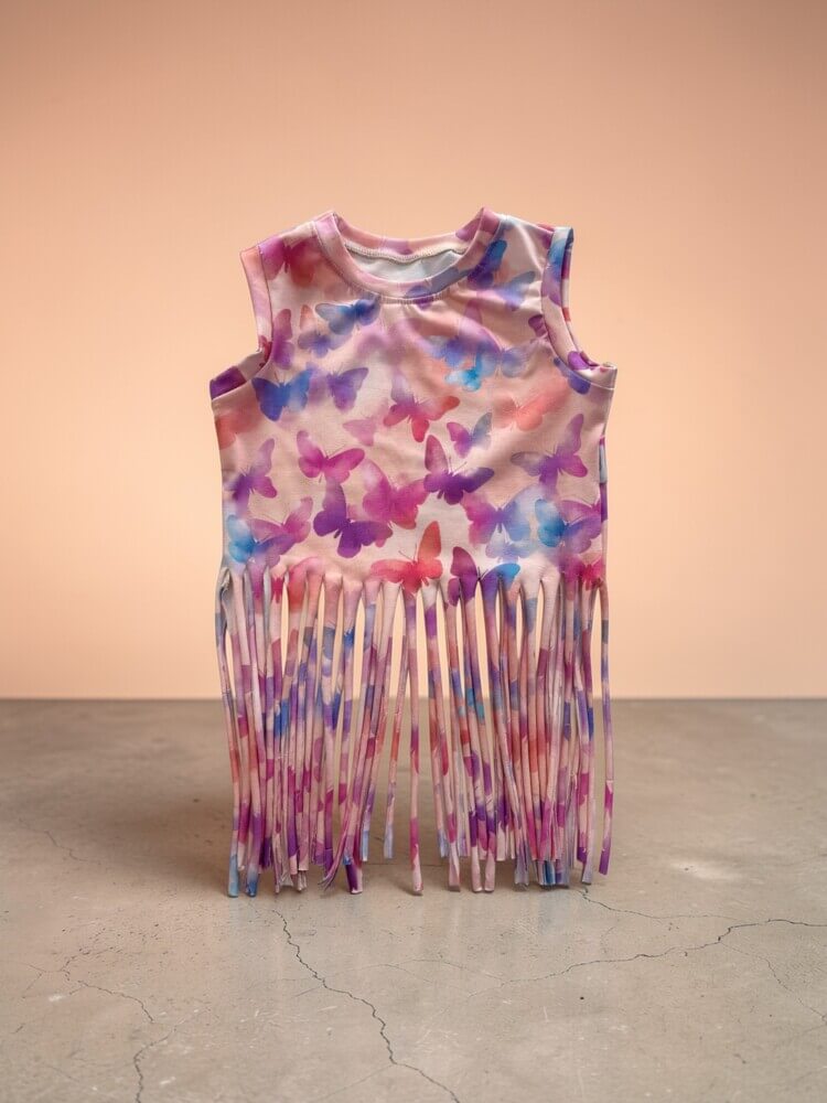 Butterflies fringe top