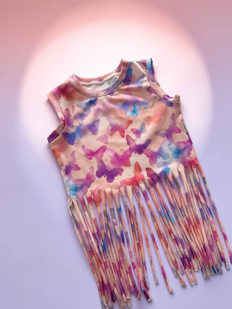Butterflies fringe top
