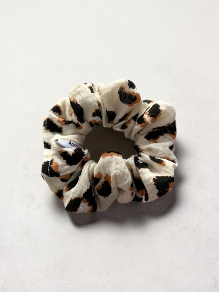Earth leopard scrunchie