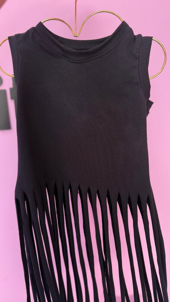 Black fringe top