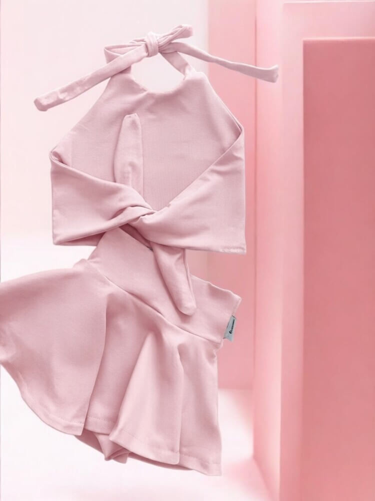 Baby pink knotted σετ