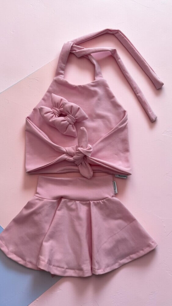 Baby pink knotted σετ