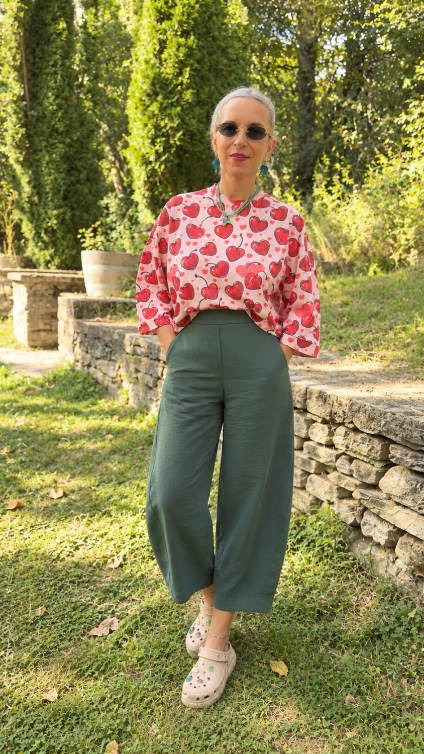 Heart cherries woman top