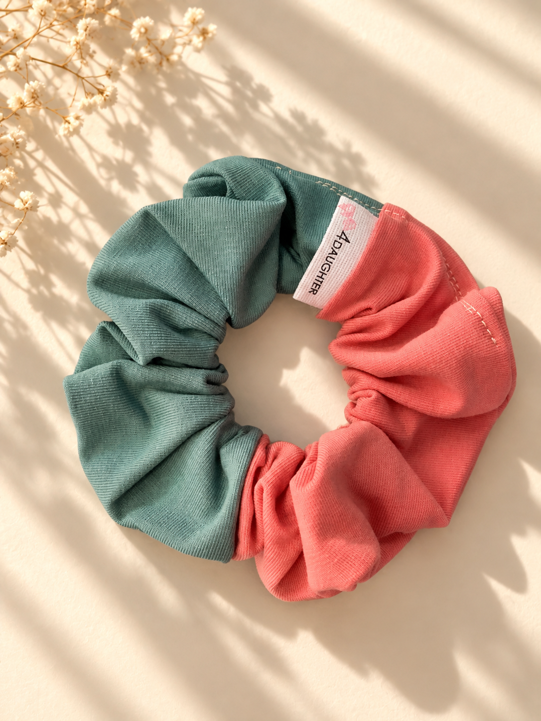 Dusty pink/eykalyptos scrunchie