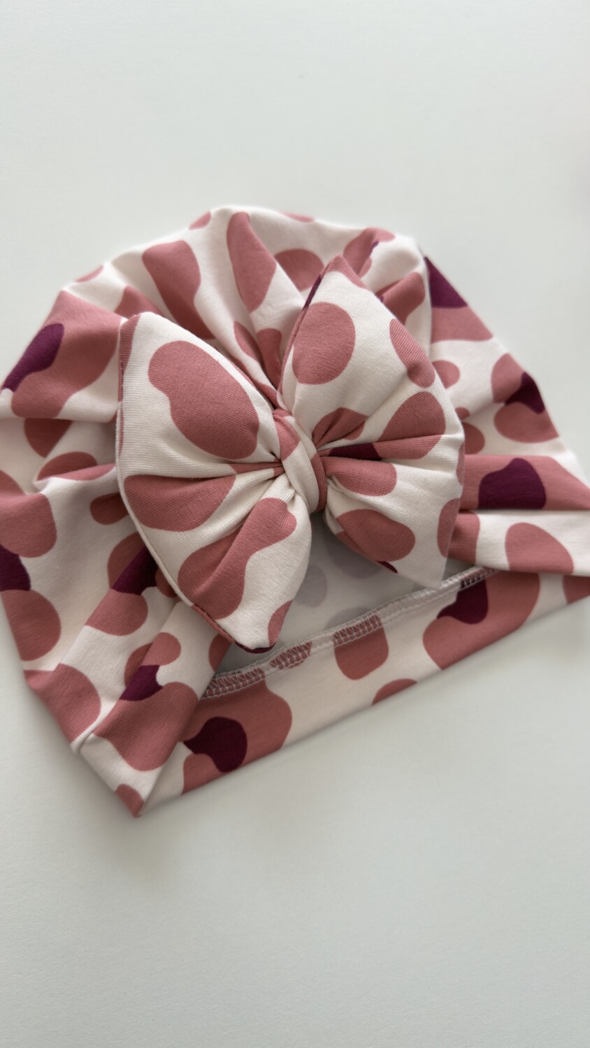 Τουρμπάνι dusty pink leopard