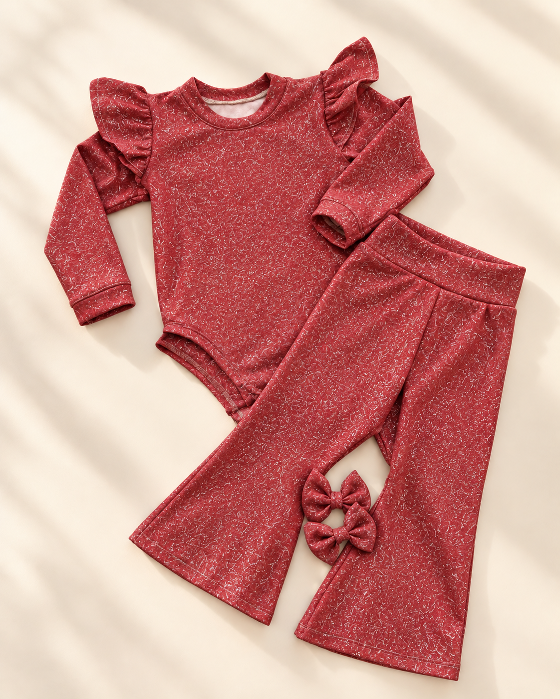 Red glitter lurex σετ