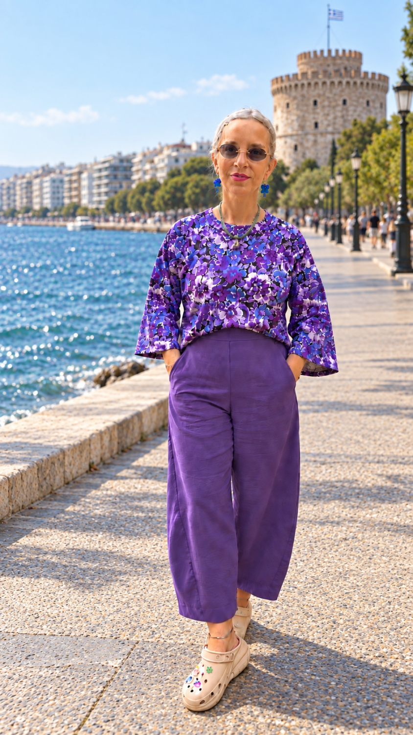 Velvet blossoms woman top