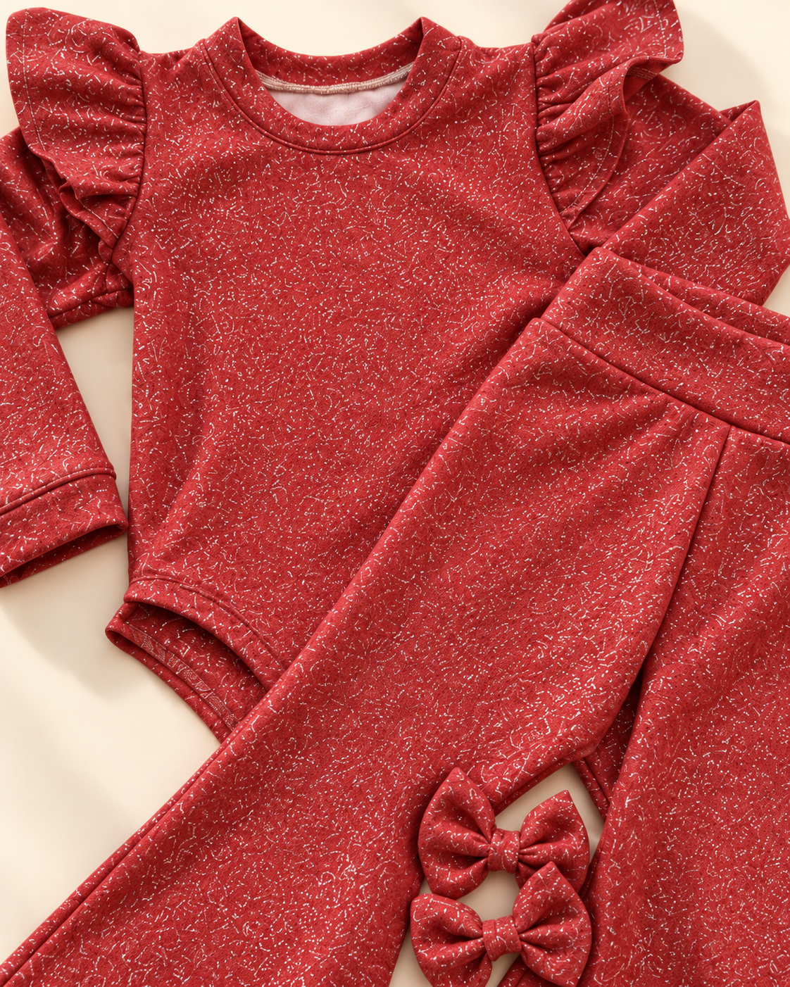 Red glitter lurex σετ