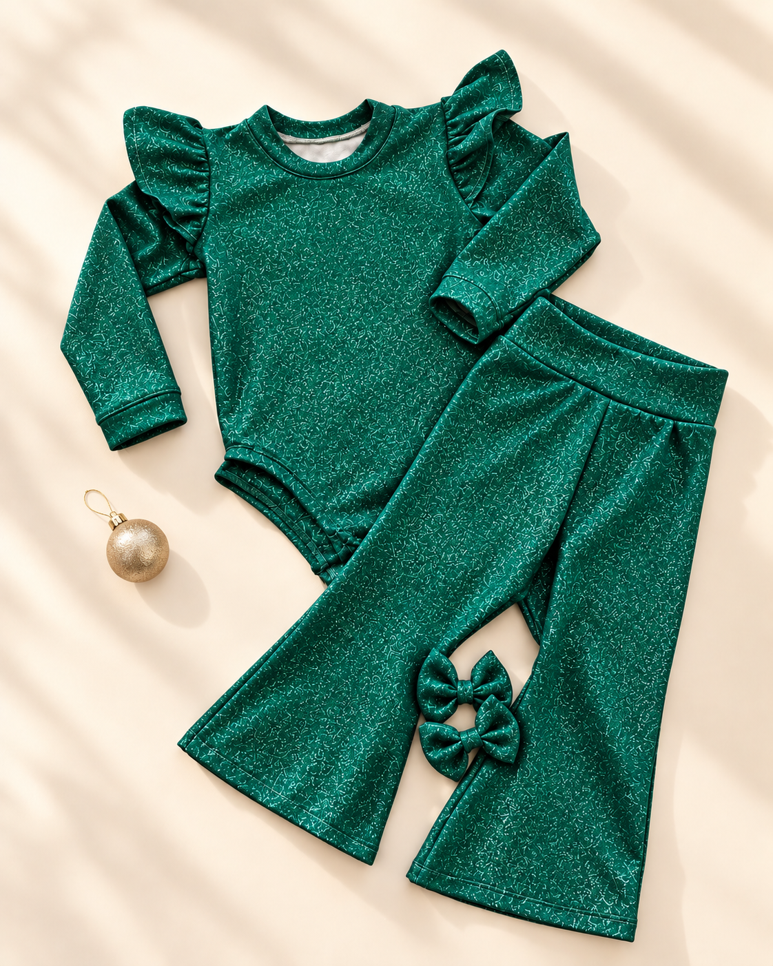 Green glitter lurex σετ