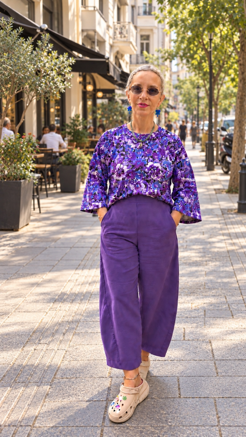 Velvet blossoms woman top
